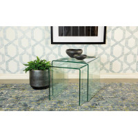 Coaster Furniture 935868 2-piece Glass Nesting Tables Clear